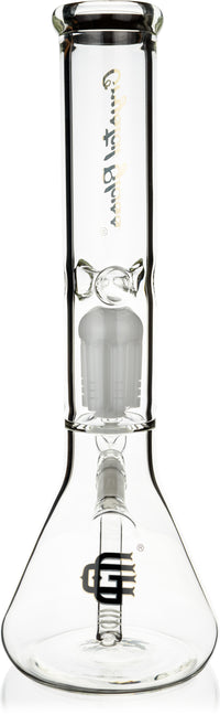 14" Beaker Bong w/ Single Tree Perc, by Crystal Glass - Bat Kountry