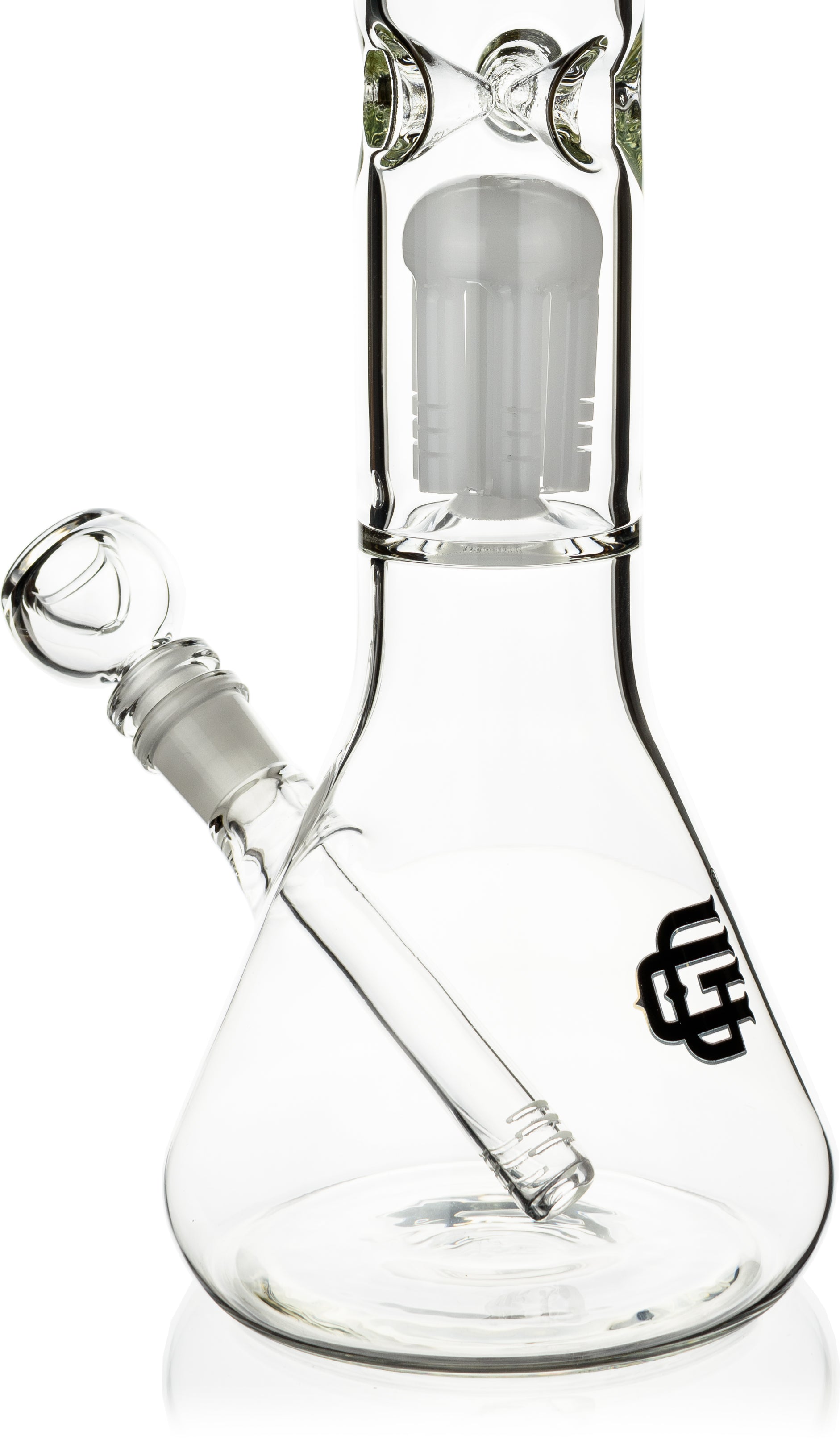 14" Beaker Bong w/ Single Tree Perc, by Crystal Glass - Bat Kountry