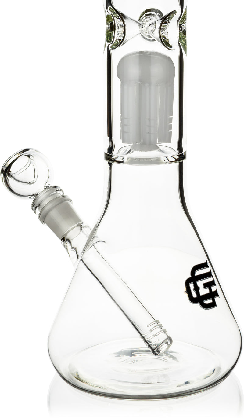 14" Beaker Bong w/ Single Tree Perc, by Crystal Glass - Bat Kountry