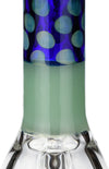 7" Beaker Bong w/ Patterned Color Glass Neck, by Crystal Glass (free banger included) - Bat Kountry
