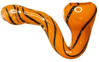Orange Tiger Sherlock Hand Pipe - Bat Kountry