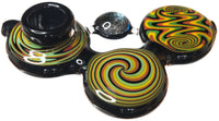 Triple Swirl Galaxy Spoon Hand Pipe - Bat Kountry