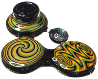 Triple Swirl Galaxy Spoon Hand Pipe - Bat Kountry