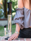 18" Straight Tube Bong w/ Inline Honeycomb Perc, by ICON Glass - Bat Kountry
