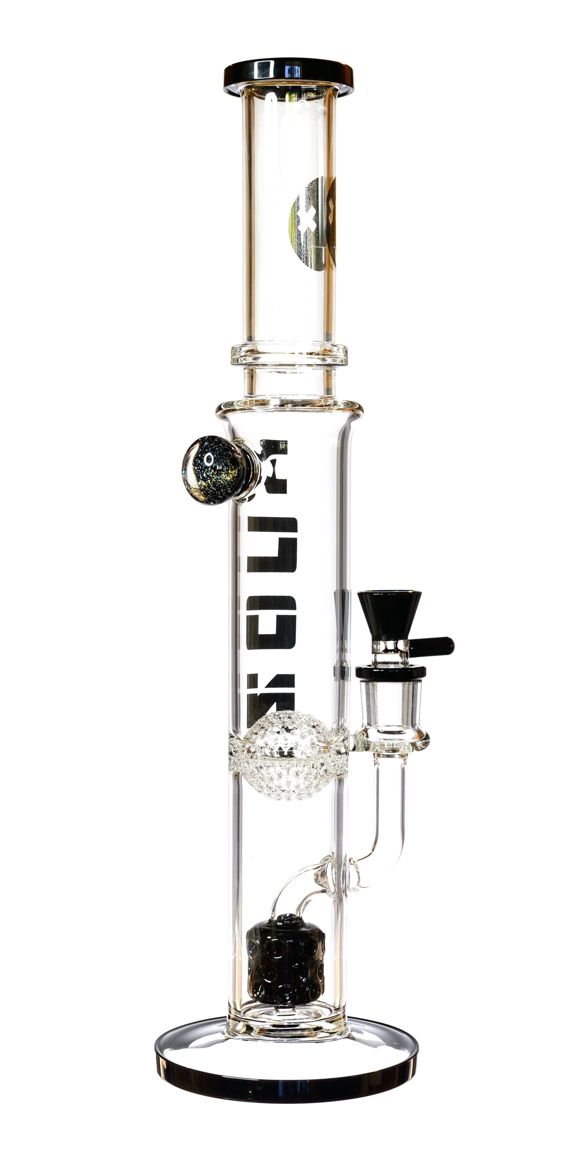 16" Highlife Straight Tube Bong w/ Sponge Perc, by ICON Glass - Bat Kountry