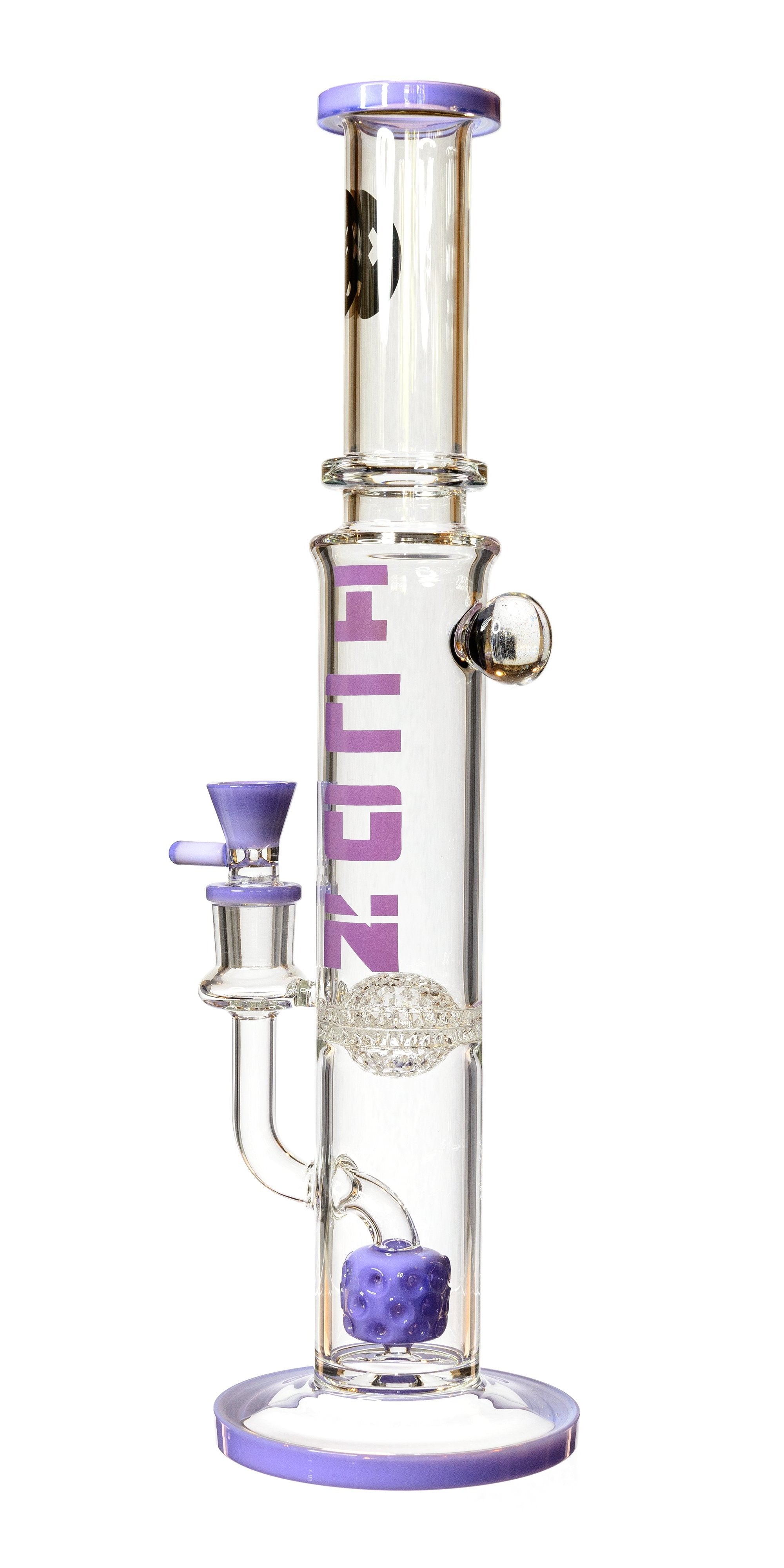 16" Highlife Straight Tube Bong w/ Sponge Perc, by ICON Glass - Bat Kountry