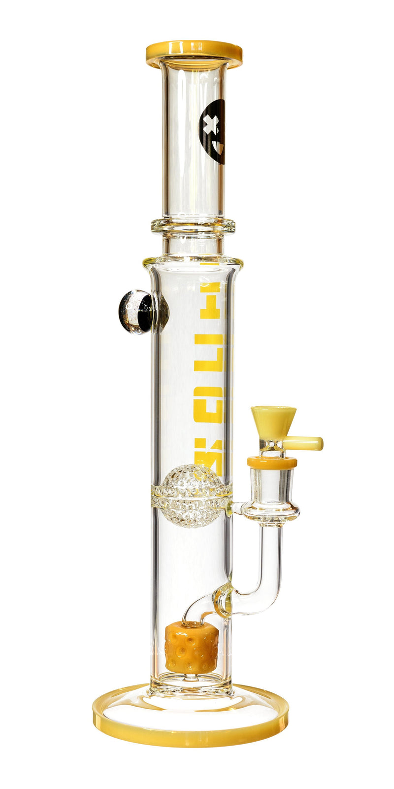 16" Highlife Straight Tube Bong w/ Sponge Perc, by ICON Glass - Bat Kountry