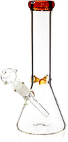 12" Classic Beaker Bong w/ Colored Lip w/ Ice Pinch, by Diamond Glass - Bat Kountry