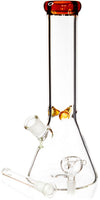 12" Classic Beaker Bong w/ Colored Lip w/ Ice Pinch, by Diamond Glass - Bat Kountry