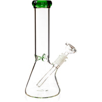 12" Classic Beaker Bong w/ Colored Lip w/ Ice Pinch, by Diamond Glass - Bat Kountry