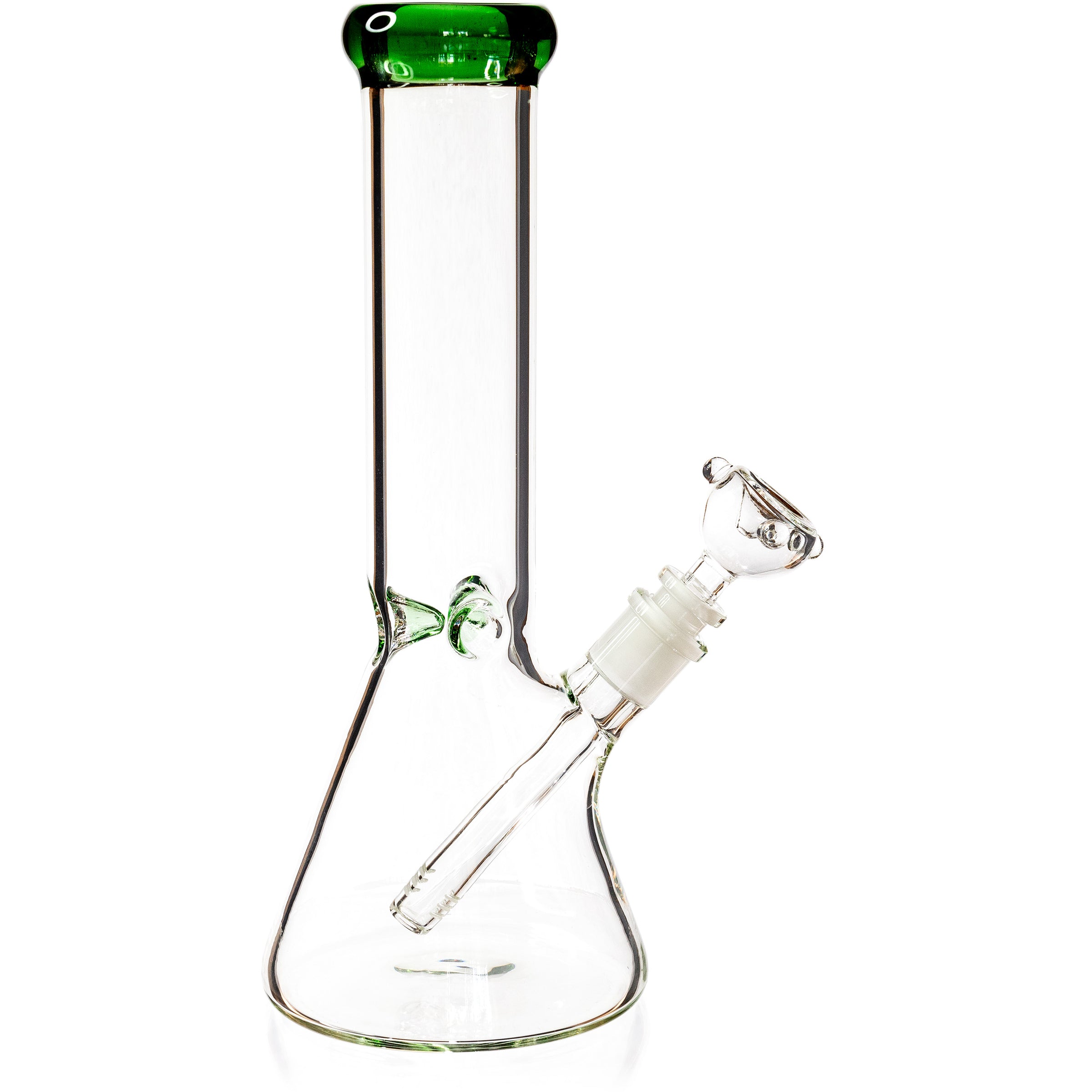 12" Classic Beaker Bong w/ Colored Lip w/ Ice Pinch, by Diamond Glass - Bat Kountry