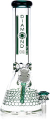 12" Heavy Super Thick 9mm Beaker Bong w/ Ice Pinch, by Diamond Glass - Bat Kountry