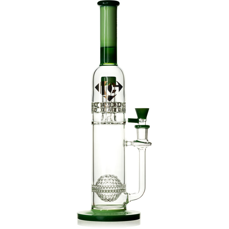 16" Showerhead Ratchet Perc Honeycomb Bong, by Diamond Glass - Bat Kountry