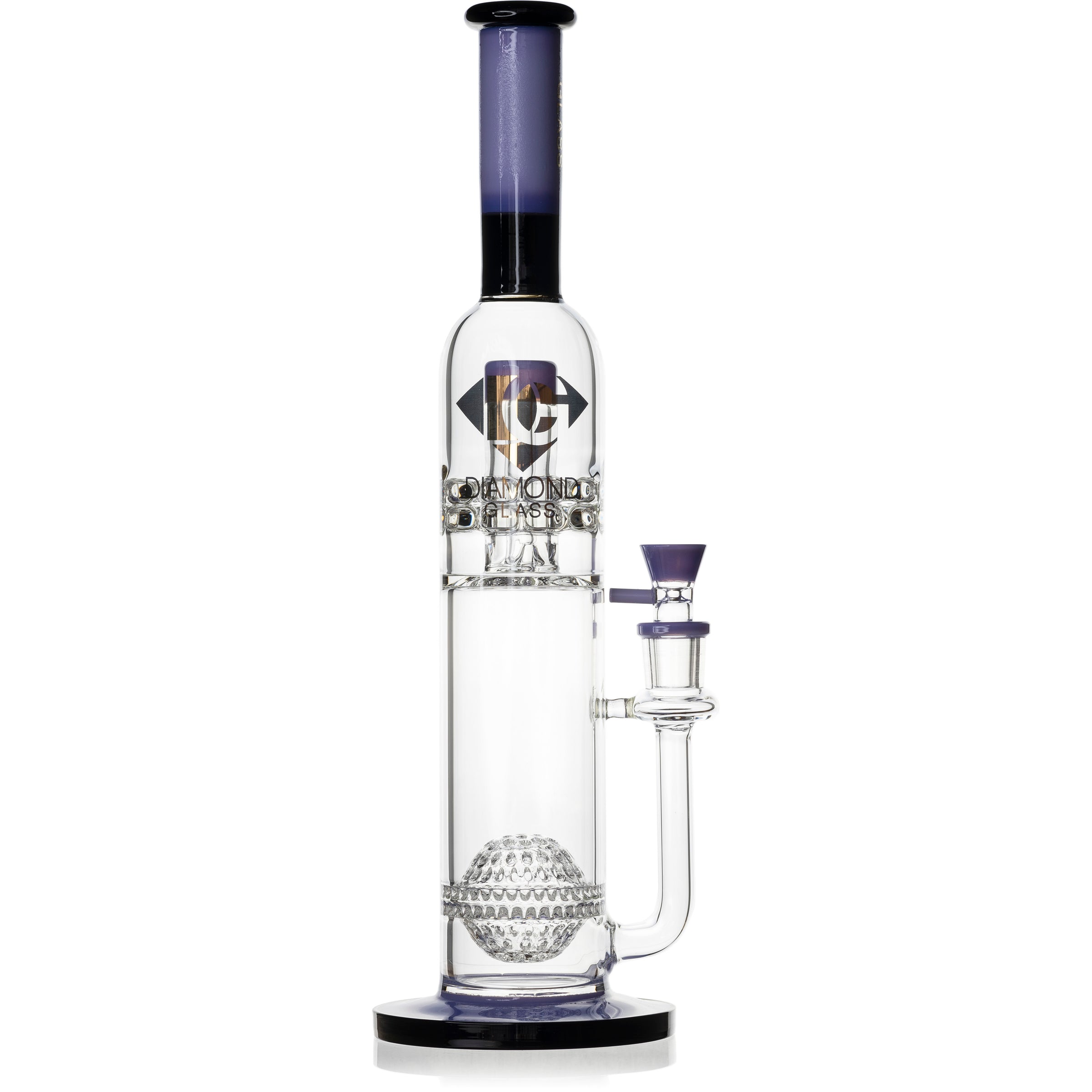 16" Showerhead Ratchet Perc Honeycomb Bong, by Diamond Glass - Bat Kountry