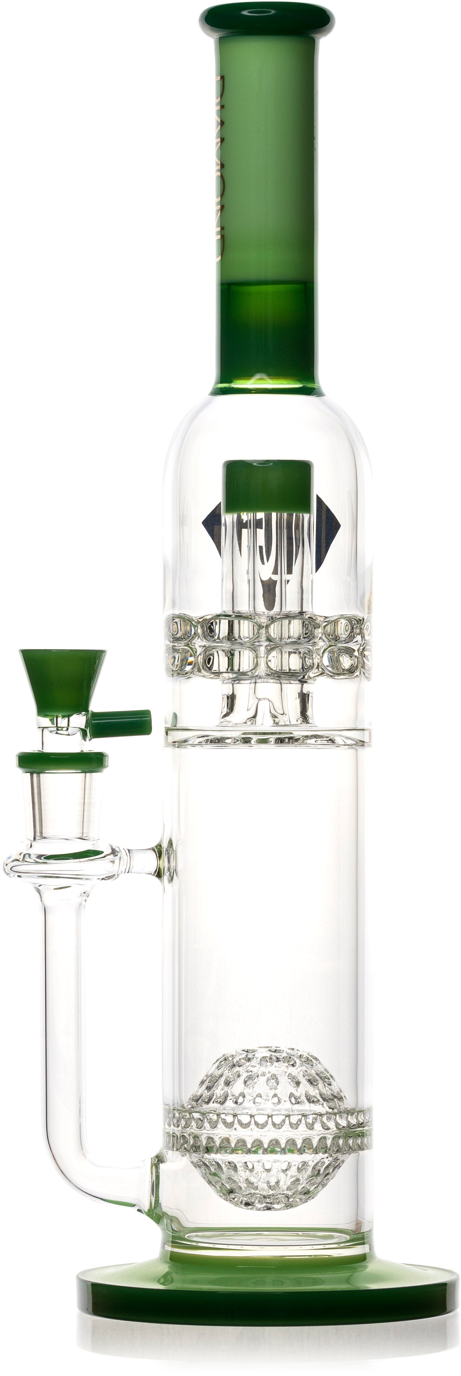 16" Showerhead Ratchet Perc Honeycomb Bong, by Diamond Glass - Bat Kountry