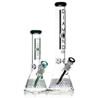 12" Heavy Super Thick 9mm Beaker Bong w/ Ice Pinch, by Diamond Glass - Bat Kountry