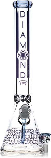 18" Heavy Super Thick 9mm Beaker Bong w/ Ice Pinch, by Diamond Glass - Bat Kountry