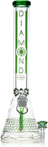 18" Heavy Super Thick 9mm Beaker Bong w/ Ice Pinch, by Diamond Glass - Bat Kountry