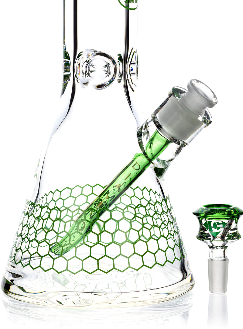 18" Heavy Super Thick 9mm Beaker Bong w/ Ice Pinch, by Diamond Glass - Bat Kountry
